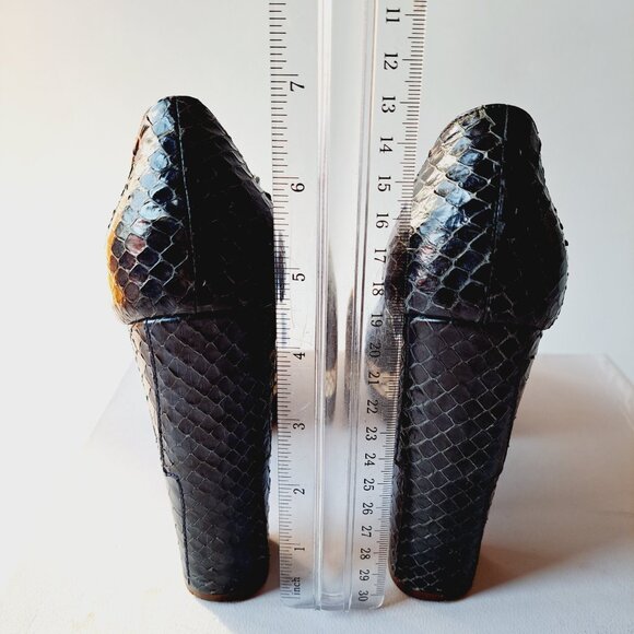 Miu Miu Runway Python Dark Blue Platform Heels Shoes Size 36 / US 6 - Picture 11 of 16